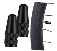 ABOOFAN Bouchons De Valve De Pneu Universels en Alliage D'aluminium CNC, Lot De 2 Noirs, Protection Anti-poussière pour Valves De Vélo VTT, Accessoires Vélo Adaptés Toute Saison