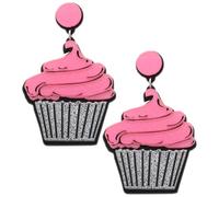 ABOOFAN Boucles D'oreilles Pendantes Bijoux D'oreilles Mode et Drôles Cupcake en Acrylique Rose Présent Original et Léger pour Femmes et Filles