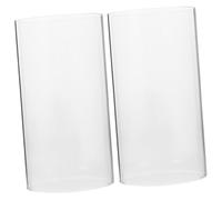 ABOOFAN Bougeoirs en Verre Ouragan Cylindre en Verre Transparent Tube De Cheminée Abat-Jour De Bougie À Extrémité Ouverte 8X15cm 2 Pièces
