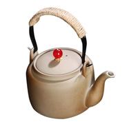 ABOOFAN Bouilloire Thé En Céramique Vintage Capacité Moyenne, Pot à Thé Portable Résistant Au Feu, Pour Usage Domestique Et Infusion Traditionnelle, Bouilloire Rétro Adaptée à Plaque De Cuisson