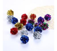 ABOOFAN Boules Froissées pour Chat Colorées 10pcs Son Crissant Stimulant Les Instincts Naturels du Chat pour Entraînement et Divertissement Intérieur Couleur Aléatoire
