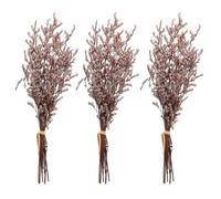 ABOOFAN Bouquet de Gypsophile Séché 3 Bouquets Soi-même, Fleurs Séchées Rouges, Solide et Facile à Transporter, Décoration Extérieure et Fêtes