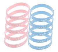 ABOOFAN Bracelets en Silicone Révélation de Mixte, Lot de 10 Pièces, Design Noeud Empreinte D'équipe, Couleurs Bleu et Rose, Accessoires Fête Prénatale et Baby Shower, Légers et Ajustables