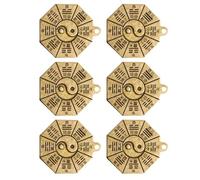ABOOFAN Breloques Porte-clés Finition Manuelle Effet Tridimensionnel Lot de 6 Taoïste Yin Yang en Cuivre Or Style Rétro et Créatif pour Décoration et Protection