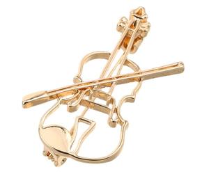 ABOOFAN Broche Violon Argentée en Alliage, Épingle Minimaliste Élégante | Contour Découpé Poli, Fermoir Sécurisé, pour Tenue Formelle et Concert