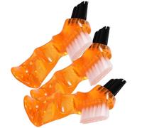 ABOOFAN Brosse pour Dentier Portable Orange 3pcs en Pp et Fibre Multifonctionnelle, Petit Format pour Nettoyage de Prothèse en Voyage Domicile