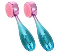 ABOOFAN Brosse Visage en Silicone Recto Verso 2pcs, Exfoliation et Nettoyage Profond, Outil Manuel pour Soins la Peau à Domicile en Voyage
