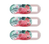ABOOFAN Cache de Webcam pour Ordinateur Portable en Abs Motif Flamant Rose 3pcs, Autocollant de Confidentialité Ultra-Fin, Protection Solide de L'objectif Derrière L'ordinateur