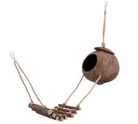 ABOOFAN Cachette pour Petits Animaux en Bois Naturel Grotte Reptile Décorative avec Échelle pour Lézards et Grenouilles Abri de Terrarium 27.56x5.51x4.72 Pouces