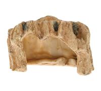 ABOOFAN Cachette pour Tortue et Habitat Serpent en Résine Café, Grotte Décorative pour Terrarium, Plateforme d'escalade et Abri Artificiel pour Animaux de Compagnie