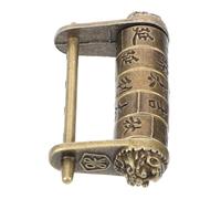ABOOFAN Cadenas de Style Chinois Vintage en Alliage de Zinc Serrure à Combinaison Sculptée, Design Rétro Unique pour Décoration et Usage Quotidien