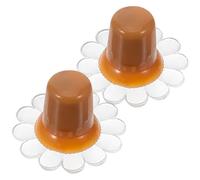 ABOOFAN Capuchons de Pointe de Parapluie en Plastique Marron, 2 Jeux | Pièces de Remplacement pour Réparation de Parapluies, Accessoires pour Parasol Droit, Prise Ferme Solide