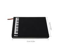 ABOOFAN Carnet de Notes Piano A5, 96 Pages, Couverture Rigide PU Noir, Papier Lisse, avec Poches, Élastique, Portable, pour Écriture de Chansons, Bureau et Voyage