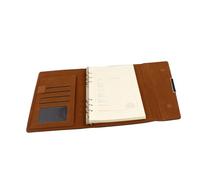 ABOOFAN Carnet de Notes PU Simili Cuir Noir Agenda Pratique à Trois Volets avec Pages Rechargeables Planner Journalier et Semainier pour Bureau et Réunions