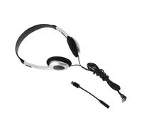 ABOOFAN Casque Audio Rétro Filaire Argenté Vintage, Léger Adaptateur 3,5 Mm vers USB-c, Compatible Ordinateur, Smartphone et Tablette, pour Usage Scolaire et Multimédia