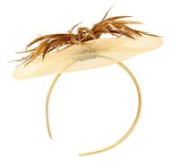 ABOOFAN Casque De Déguisement Fascinators Chapeau Élégant Fleur Plume Net Maille Derby Thé Chapeaux Chapeaux Élégant Cocktail De Mariage Bandeaux pour Les Femmes Fille D' Or