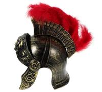 ABOOFAN Casque de Soldat Romain Antique Couleur Or en Plastique Léger Finition sans Odeur Accessoire de Fête pour Costume Romain Homme