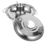 ABOOFAN Casserole à Fondue Portable en Acier Inoxydable 20 Cm, Ustensile Cuisine Robuste pour Camping et Randonnée, Marmite à Charbon pour Repas en Plein Air