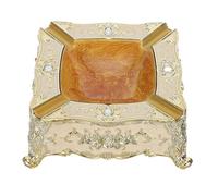 ABOOFAN Cendrier de Table Carré Vintage en Plastique Incassable 17,5x17,5 Cm Bordure Ornée de Roses en Relief, Cendrier D’intérieur Décoratif pour Salon et Bureau, Grand Bac à Cendres