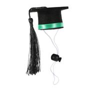 ABOOFAN Chapeau de Graduation Ajustable pour Petit Animal Accessoire Photo pour et Hamster Mini Chapeau Décoratif avec Ruban Vert Costume pour Fête de Remise de Diplôme