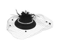 ABOOFAN Chapeau Vintage Femme avec Voilette Maille Respirante et Bandeau Perlé Fascinateur Léger pour Mariage Église Soirée et Bal Style Rétro Flapper