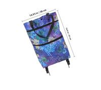 ABOOFAN Chariot De Courses Pliable à roulettes 35l en Tissu Oxford Réutilisable Léger Multifonction pour Achats Et Voyages Quotidienne Poignée Ergonomique Et Grosse Capacité