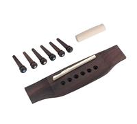 ABOOFAN Chevalet de Guitare Acoustique en Bois Précieux et Os 6 Chevilles en Bois Sillet et Écrou pour Guitare Classique Accessoire Solide et Léger pour Réparation et Entretien