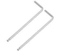 ABOOFAN Clé Hexagonale 4 Mm à Tête Sphérique Chromée Mate, Jeu de 2 Pièces, Acier Allié Résistant, Clé Double Extrémité Compacte pour Montage de Meubles et Réparations Précises