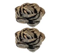 ABOOFAN Clips à Chaussures Fleuris Faits Main, Or Ancien | Polyester, Détails Fins et Bord Effiloché, pour Chaussures et Paquet, Usage Formel ou Loisirs Créatifs