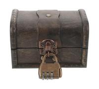ABOOFAN Coffret à Bijoux Vintage en Bois Gris Patiné avec Serrure à Combinaison 3 Chiffres Boîte à Trésors Verrouillable pour Escape Game et Rangement Décoratif Organisateur