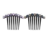 ABOOFAN Coiffe de Mode Peigne à Sept Dents en Résine et Strass, 2pcs Accessoire Élégant pour Cheveux, pour Mariage, Banquet ou Soirée Couleur Aléatoire