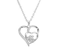 ABOOFAN Collier Pendentif Léger et Polyvalent Argenté en Acier Inoxydable Empreinte de Patte de Cœur Port Quotidien ou Occasions Formelles