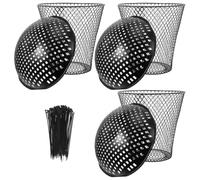 ABOOFAN Composteur Enterré Extérieur en Fer Noir 22,8 Cm | Couvercle Grillagé Ventilé, Contact Direct Sol, Compostage Discret, pour Jardin et Arrière-cour