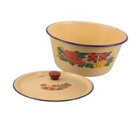 ABOOFAN Conservation Des Aliments En Émail Saladier En Émail Plat À Vaisselle Blanc Bol Avec Couvercle Vintage Pot En