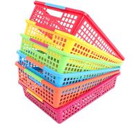 ABOOFAN Corbeille Plastique Multifonction 6pcs en Pp Design Empilable, Paniers de Dépôt en Classe pour Fruits, Jouets et Rangement Coloré, pour Divers Besoins