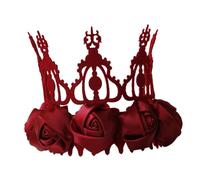 ABOOFAN Couronne de Fleurs Rouges pour Mariée et Fête, Bandeau à Fleurs en Feutre, Accessoire Coiffure pour Bal, Anniversaire et Cosplay, 1 Pièce