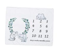 ABOOFAN Couverture Mensuelle pour Photographie de Bébé en Flanelle Blanche et Verte, Imprimée Professionnellement, pour Suivre la Croissance Lors de Séances Photo