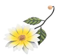 ABOOFAN Crochet Mural Fleur en Fer et Bois pour Paquet et Clés | Décoration Murale Créative, Style Tournesol Réaliste, Entrée Cuisine, Couleur Douce