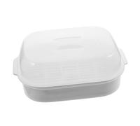 ABOOFAN Cuiseur Vapeur Micro-Ondes Couvercle et Évent Panier Vapeur Multifonction pour Petits Pains Dim Sum Légumes Réfrigération et Chauffage Ustensile Cuisine Blanc