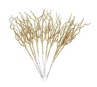 ABOOFAN Décoration Noel Feuilles Doré Branches Dorées 20 Pièces Feuille De Noel Feuillage Artificiel Mosaïque Bifurquer Poudre Scintillante