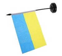 ABOOFAN Drapeau Ukrainien de Bureau Petit Format sur Mât Noir Décor de Table Polyvalent Polyester et Fer pour Bureaux Écoles et Fêtes Internationales