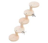 ABOOFAN Échelle à Hamster à Cinq Niveaux en Bois et Acier Inoxydable | Surface Polie sans Bavure, pour Chinchillas et Écureuils Volants, Cage, Repos, Perchage
