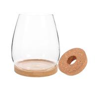 ABOOFAN Écosystème pour Plantes Hydroponiques, Terrarium en Verre et Bambou, 1 Set, pour Plantes et Mousse, Décoration de Table et Rangement Intérieur