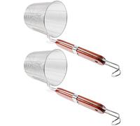 ABOOFAN Écumoire Araignée Acier Inoxydable 13.6 Pouces Manche Bois Ergonomique pour Égoutter Pâtes et Raviolis Usage Quotidien la Cuisine Maison et Restaurant