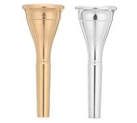 ABOOFAN Embouchure de Cor Français en Laiton Plaqué Argenté, Accessoire Professionnel pour Cor D'harmonie, Lot de 2 Pièces, Performance Constante en Concerts Musicaux