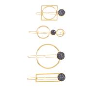 ABOOFAN Ensemble 4 Pièces D'épingles à Cheveux Géométriques Noires pour Mariée, Accessoires de Coiffure de Style Euro-américain, Accessoires Cheveux Mariage Élégants et Résistants