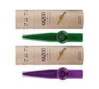 ABOOFAN Ensemble De 2 Kazoos En Métal Violet Et Vert 2 Tubes En Papier, Instrument à Bouche Léger Et Portable, Instrument De Musique Kazoo Pour Débutants Et Musiciens, Accessoires Pour Jeux Musicaux
