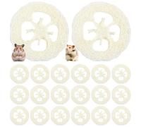 ABOOFAN Ensemble de 20 Jouets à Mâcher en Luffa pour Petits Animaux, Jouets Molaires Créatifs de Tranche Beige, pour Hamster Comportement Destructeur
