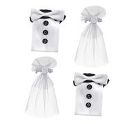 ABOOFAN Ensemble De 4 Housses De Bouteille De Vin Élégantes pour Robe De Vin Design Non Conventionnel pour Décoration De Mariage Fabriquées en Matériau Doux Faciles À Nettoyer