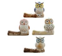 ABOOFAN Ensemble de 4 Porte-Parfum en Céramique Forme Hibou Décoratif pour Parfum, Accessoire Maison Élégant et Pratique pour Décoration Intérieure Plusieurs Styles